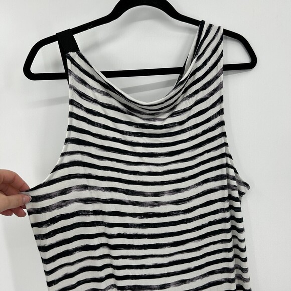 THREADS 4 THOUGHT Ink Stripe Soft Modal Cowl Neck Sleeveless Midi Dress Large - Picture 4 of 7